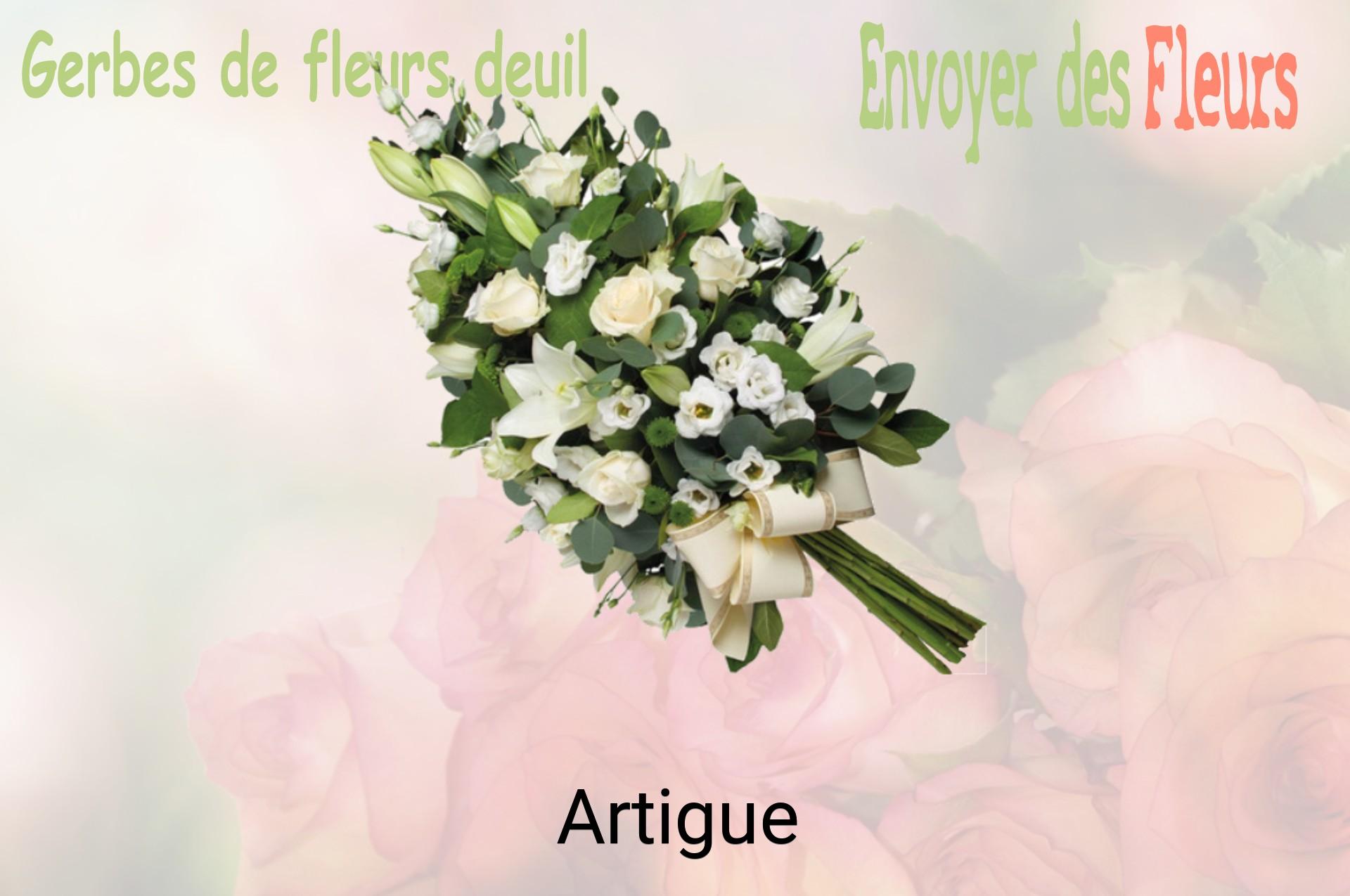 Gerbe de fleurs de deuil livrée à Artigue